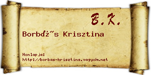 Borbás Krisztina névjegykártya